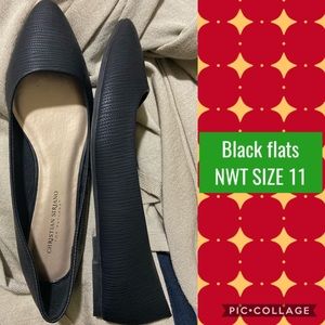 Super comfy size 11 black flats NWOT